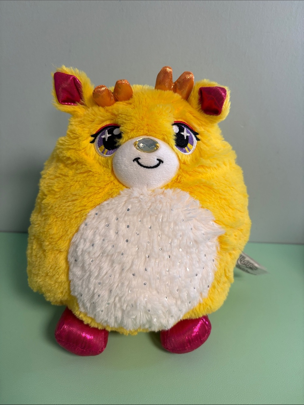 Misfittens Get Meowt Yellow Cat Plush Stuffed Animal, Kids Plush Toy